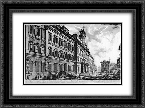 Vedute di Roma 24x18 Black Ornate Wood Framed Art Print Poster with Double Matting by Piranesi, Giovanni Battista