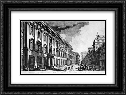 Vedute di Roma 24x18 Black Ornate Wood Framed Art Print Poster with Double Matting by Piranesi, Giovanni Battista