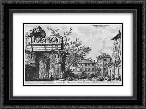 Vedute di Roma 24x18 Black Ornate Wood Framed Art Print Poster with Double Matting by Piranesi, Giovanni Battista