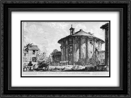 Vedute di Roma 24x18 Black Ornate Wood Framed Art Print Poster with Double Matting by Piranesi, Giovanni Battista