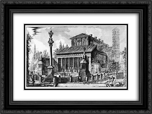 Vedute di Roma 24x18 Black Ornate Wood Framed Art Print Poster with Double Matting by Piranesi, Giovanni Battista