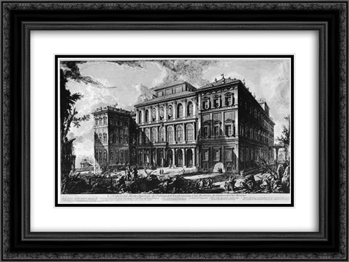 Vedute di Roma 24x18 Black Ornate Wood Framed Art Print Poster with Double Matting by Piranesi, Giovanni Battista