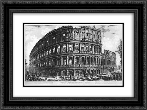 Vedute di Roma 24x18 Black Ornate Wood Framed Art Print Poster with Double Matting by Piranesi, Giovanni Battista