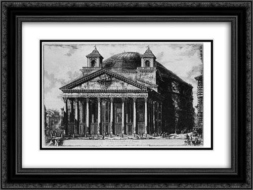 Vedute di Roma 24x18 Black Ornate Wood Framed Art Print Poster with Double Matting by Piranesi, Giovanni Battista