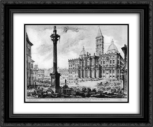 Vedute di Roma 24x20 Black Ornate Wood Framed Art Print Poster with Double Matting by Piranesi, Giovanni Battista