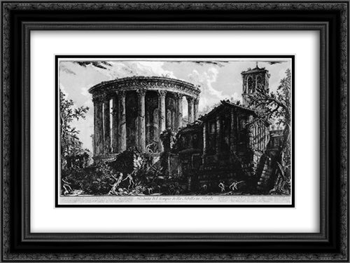 Vedute di Roma 24x18 Black Ornate Wood Framed Art Print Poster with Double Matting by Piranesi, Giovanni Battista