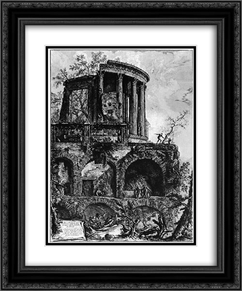 Vedute di Roma 20x24 Black Ornate Wood Framed Art Print Poster with Double Matting by Piranesi, Giovanni Battista