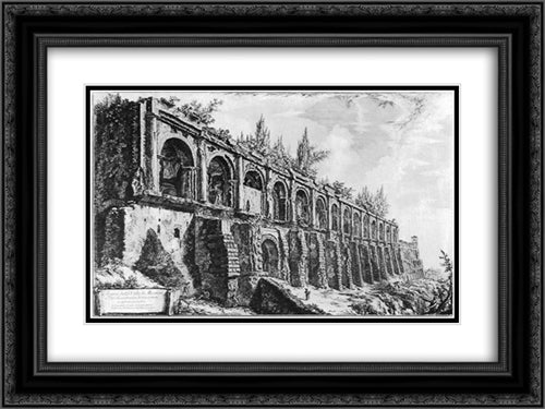 Vedute di Roma 24x18 Black Ornate Wood Framed Art Print Poster with Double Matting by Piranesi, Giovanni Battista