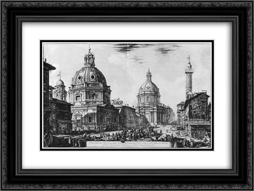 Vedute di Roma 24x18 Black Ornate Wood Framed Art Print Poster with Double Matting by Piranesi, Giovanni Battista