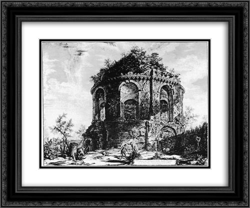 Vedute di Roma 24x20 Black Ornate Wood Framed Art Print Poster with Double Matting by Piranesi, Giovanni Battista