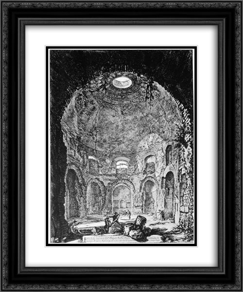 Vedute di Roma 20x24 Black Ornate Wood Framed Art Print Poster with Double Matting by Piranesi, Giovanni Battista