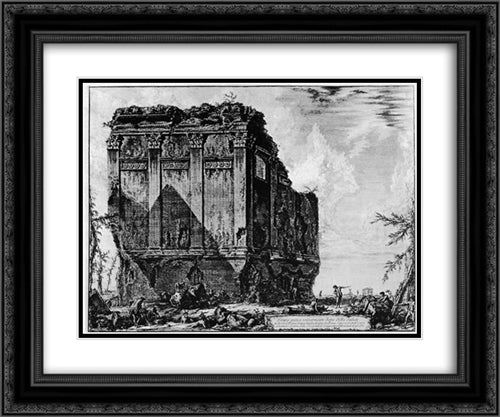 Vedute di Roma 24x20 Black Ornate Wood Framed Art Print Poster with Double Matting by Piranesi, Giovanni Battista