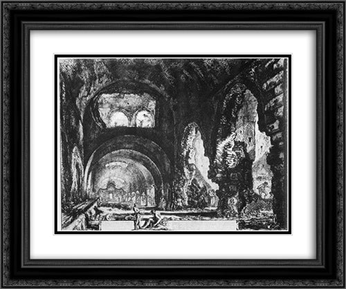 Vedute di Roma 24x20 Black Ornate Wood Framed Art Print Poster with Double Matting by Piranesi, Giovanni Battista