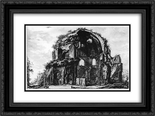 Vedute di Roma 24x18 Black Ornate Wood Framed Art Print Poster with Double Matting by Piranesi, Giovanni Battista