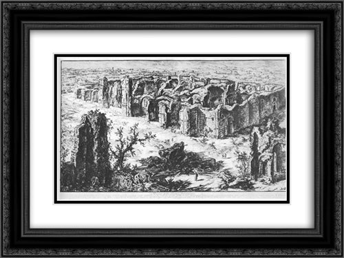 Vedute di Roma 24x18 Black Ornate Wood Framed Art Print Poster with Double Matting by Piranesi, Giovanni Battista