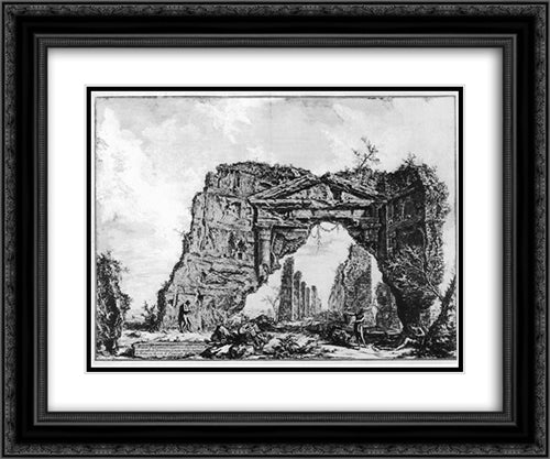 Vedute di Roma 24x20 Black Ornate Wood Framed Art Print Poster with Double Matting by Piranesi, Giovanni Battista