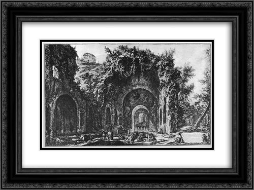 Vedute di Roma 24x18 Black Ornate Wood Framed Art Print Poster with Double Matting by Piranesi, Giovanni Battista