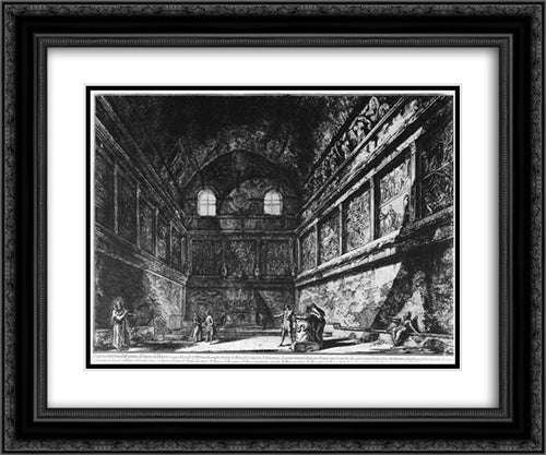 Vedute di Roma 24x20 Black Ornate Wood Framed Art Print Poster with Double Matting by Piranesi, Giovanni Battista