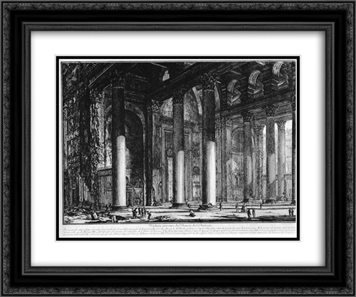 Vedute di Roma 24x20 Black Ornate Wood Framed Art Print Poster with Double Matting by Piranesi, Giovanni Battista