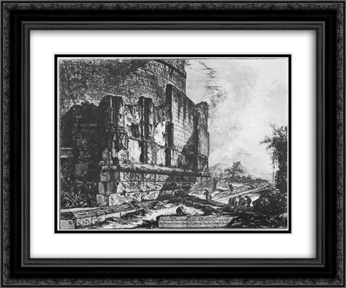 Vedute di Roma 24x20 Black Ornate Wood Framed Art Print Poster with Double Matting by Piranesi, Giovanni Battista