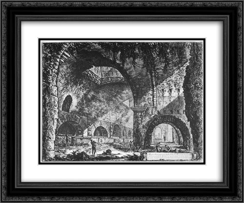 Vedute di Roma 24x20 Black Ornate Wood Framed Art Print Poster with Double Matting by Piranesi, Giovanni Battista