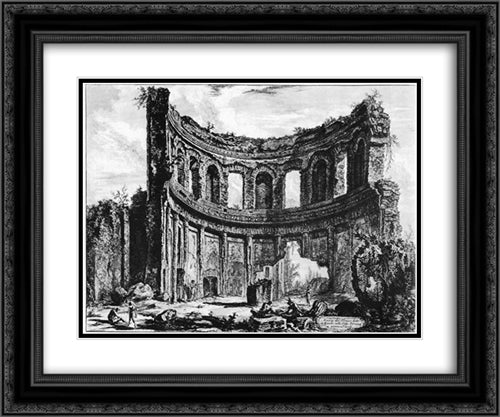 Vedute di Roma 24x20 Black Ornate Wood Framed Art Print Poster with Double Matting by Piranesi, Giovanni Battista