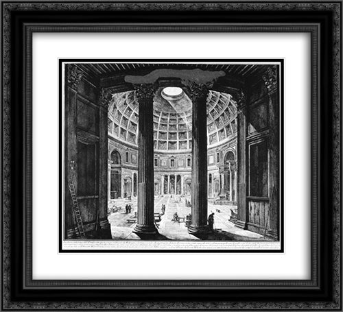 Vedute di Roma 22x20 Black Ornate Wood Framed Art Print Poster with Double Matting by Piranesi, Giovanni Battista