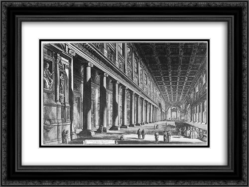 Vedute di Roma 24x18 Black Ornate Wood Framed Art Print Poster with Double Matting by Piranesi, Giovanni Battista