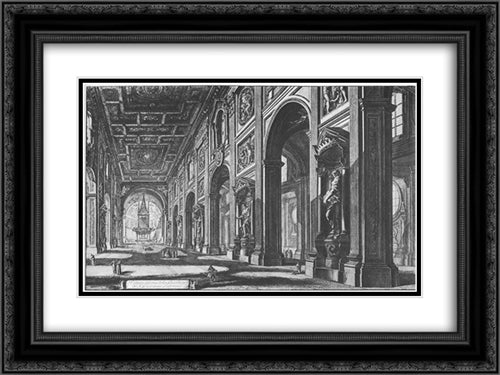 Vedute di Roma 24x18 Black Ornate Wood Framed Art Print Poster with Double Matting by Piranesi, Giovanni Battista