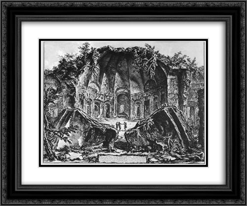 Vedute di Roma 24x20 Black Ornate Wood Framed Art Print Poster with Double Matting by Piranesi, Giovanni Battista