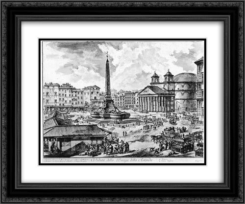 Vedute di Roma 24x20 Black Ornate Wood Framed Art Print Poster with Double Matting by Piranesi, Giovanni Battista