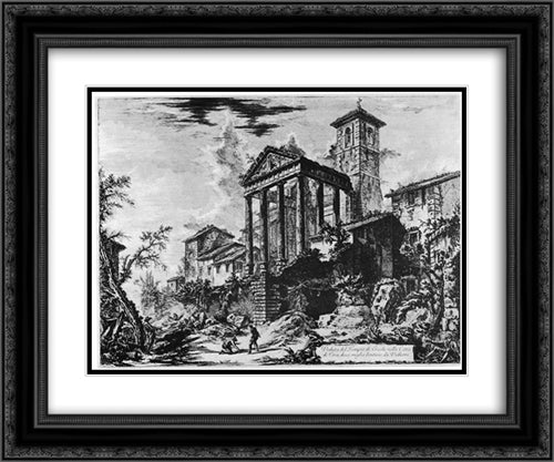 Vedute di Roma 24x20 Black Ornate Wood Framed Art Print Poster with Double Matting by Piranesi, Giovanni Battista