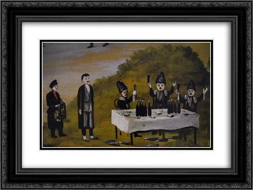 Saint Georges Day in Bolnisi (fragment) 24x18 Black Ornate Wood Framed Art Print Poster with Double Matting by Pirosmani, Niko