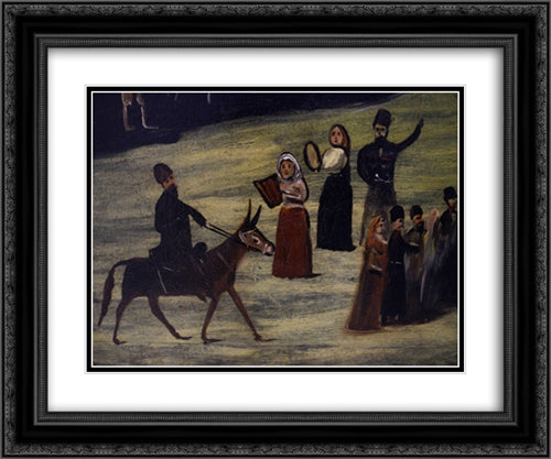 Party by the River Tskheniszkali (fragment) 24x20 Black Ornate Wood Framed Art Print Poster with Double Matting by Pirosmani, Niko