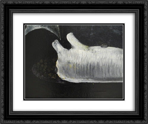 still Life (detail) 24x20 Black Ornate Wood Framed Art Print Poster with Double Matting by Pirosmani, Niko