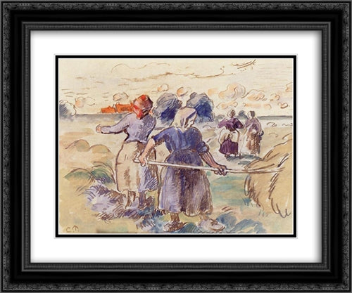 The Tedders 24x20 Black Ornate Wood Framed Art Print Poster with Double Matting by Pissarro, Camille