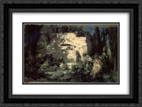 Christ and the Sinner 24x18 Black Ornate Wood Framed Art Print Poster with Double Matting by Polenov, Vasily