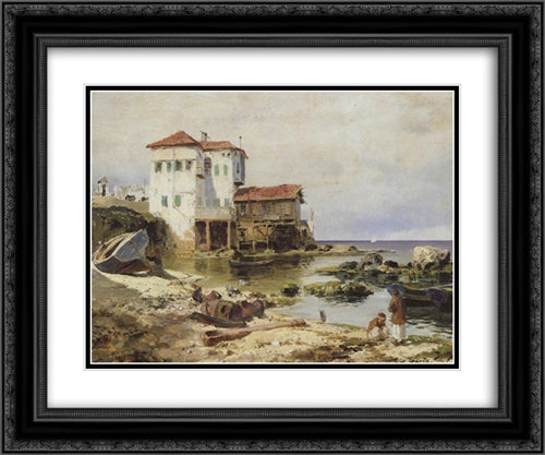 Beirut 24x20 Black Ornate Wood Framed Art Print Poster with Double Matting by Polenov, Vasily
