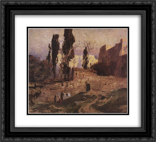Constantinople 22x20 Black Ornate Wood Framed Art Print Poster with Double Matting by Polenov, Vasily