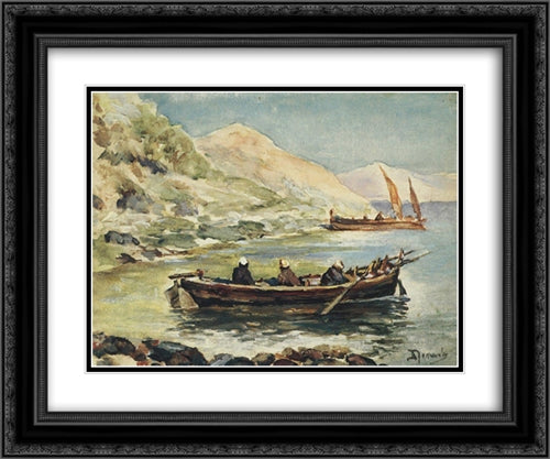 John and James 24x20 Black Ornate Wood Framed Art Print Poster with Double Matting by Polenov, Vasily