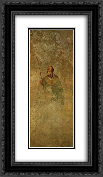 St. Julian 14x24 Black Ornate Wood Framed Art Print Poster with Double Matting by Pontormo, Jacopo