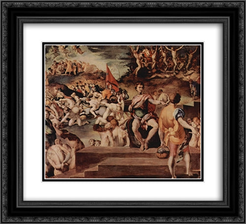 Ten thousand martyrs 22x20 Black Ornate Wood Framed Art Print Poster with Double Matting by Pontormo, Jacopo
