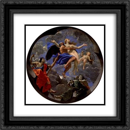 Truth Stolen Away by Time Beyond the Reach of Envy and Discord 20x20 Black Ornate Wood Framed Art Print Poster with Double Matting by Poussin, Nicolas