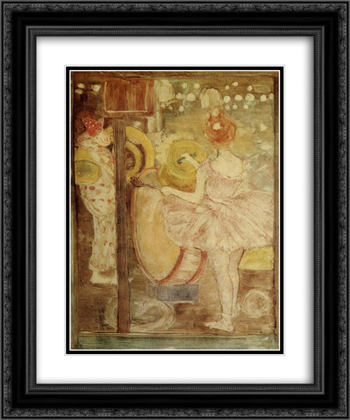 Circus Band 20x24 Black Ornate Wood Framed Art Print Poster with Double Matting by Prendergast, Maurice