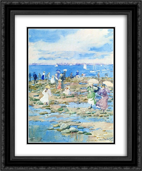 Summer Visitors 20x24 Black Ornate Wood Framed Art Print Poster with Double Matting by Prendergast, Maurice