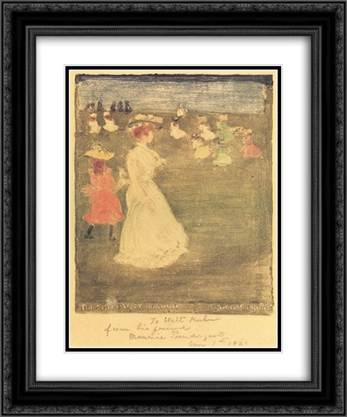 The Breezy Common 20x24 Black Ornate Wood Framed Art Print Poster with Double Matting by Prendergast, Maurice