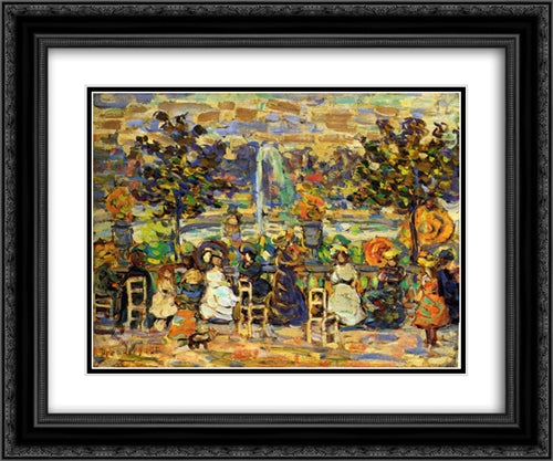In Luxembourg Gardens 24x20 Black Ornate Wood Framed Art Print Poster with Double Matting by Prendergast, Maurice