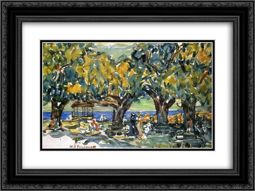 Salem, Massachusetts 24x18 Black Ornate Wood Framed Art Print Poster with Double Matting by Prendergast, Maurice