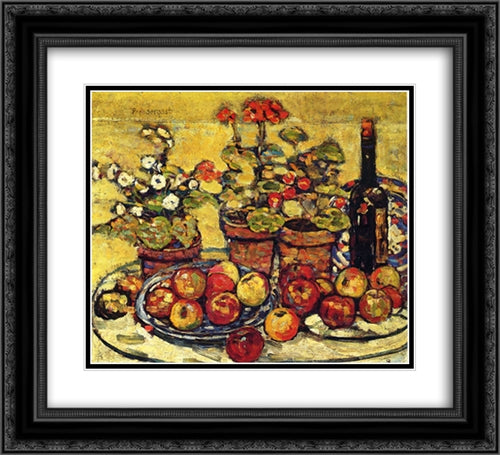 Fruit and Flowers 22x20 Black Ornate Wood Framed Art Print Poster with Double Matting by Prendergast, Maurice