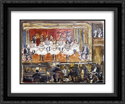 The End Men 24x20 Black Ornate Wood Framed Art Print Poster with Double Matting by Prendergast, Maurice